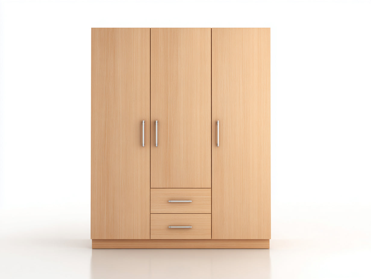 Armadio - Legno MDF-Truciolato - 200x60x210 cm - Rovere Chiaro - Stile Contemporaneo Minimal