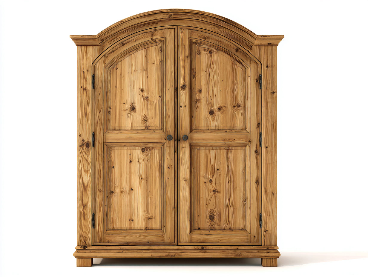 Armadio - Legno Massello - 160x65x195 cm - Legno Naturale Anticato - Stile Rustico Antico
