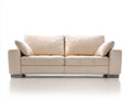 Divano a due posti - pelle sintetica-metallo - 222x89x79 cm - avorio - moderno