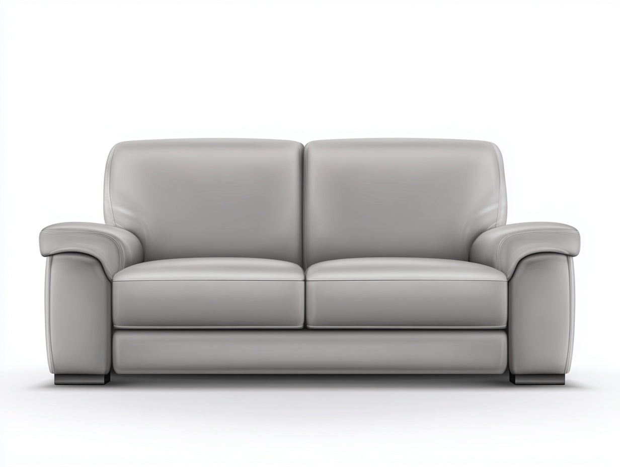 Divano a due posti - pelle sintetica - 206x88x76 cm - grigio chiaro - moderno semplice