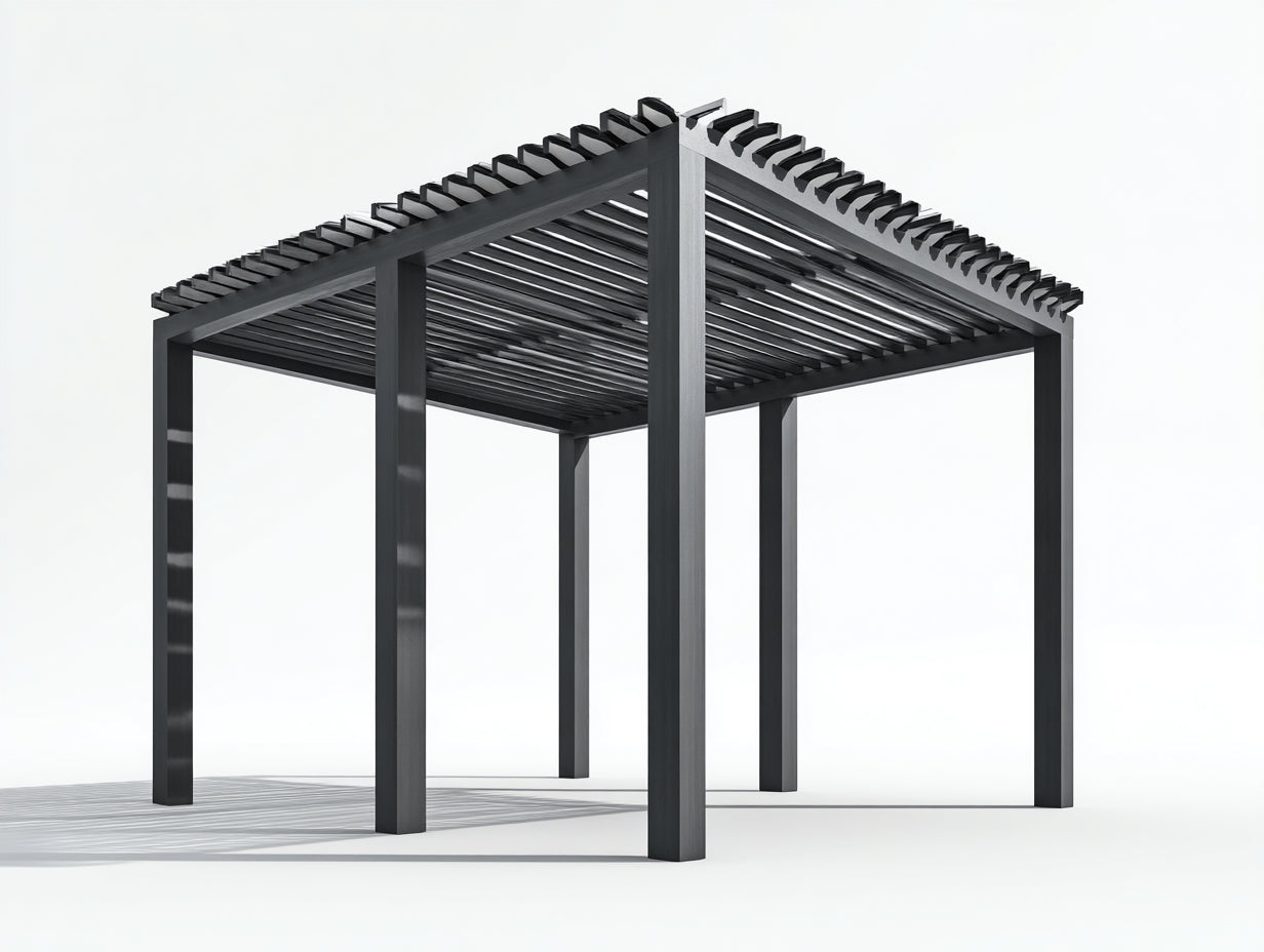 Pergola da giardino-Metallo-390x310x252 cm-Nero-Contemporaneo