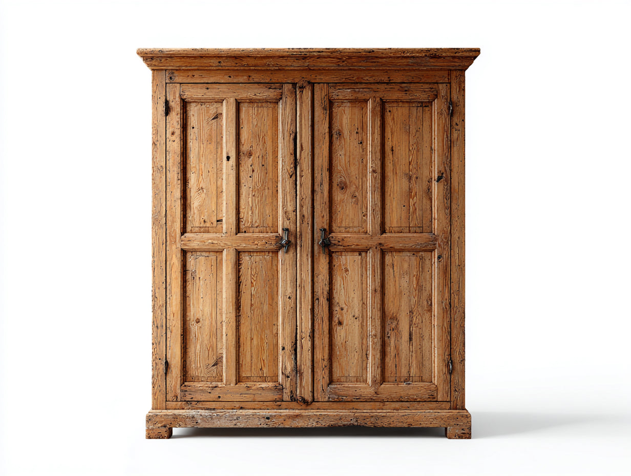 Armadio - Legno Massello di Pino - 150x65x210 cm - Pino Antico - Stile Classico Rustico