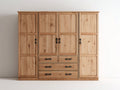 Armadio - Legno Massello - 200x62x200 cm - Legno Naturale - Stile Rustico Moderno
