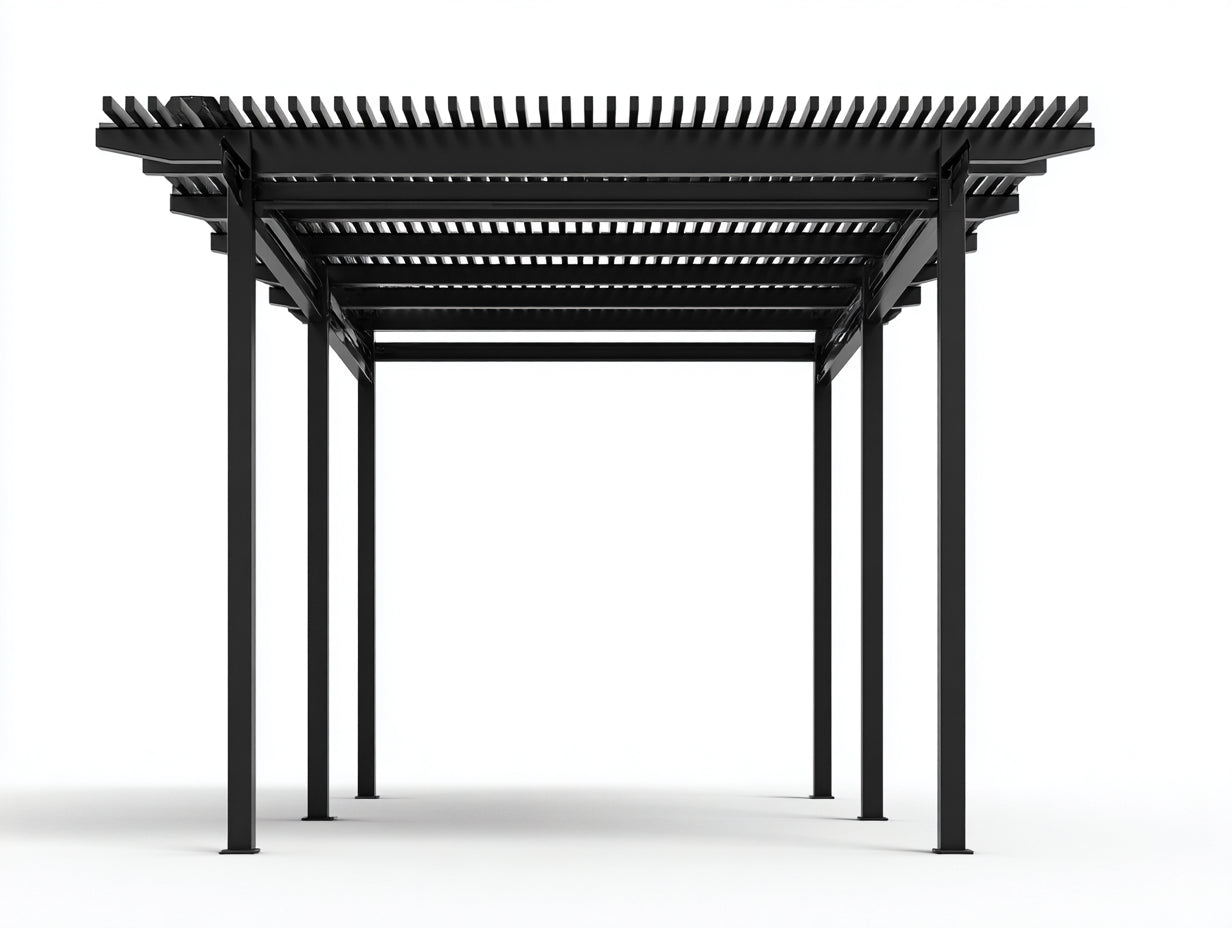 Pergola da giardino-Metallo-420x315x255 cm-Nero-Industriale