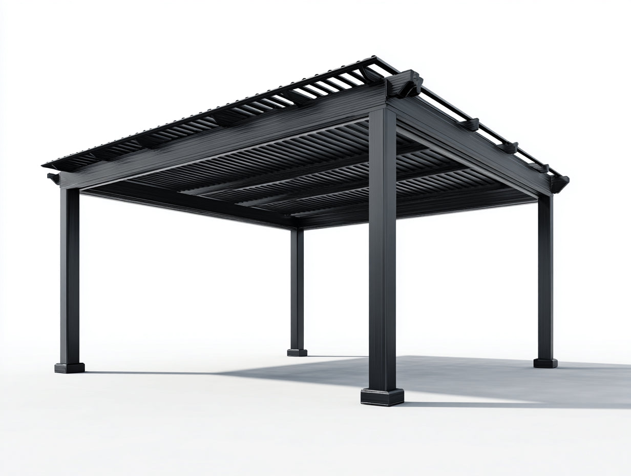 Pergola da giardino-Metallo-430x330x258 cm-Nero-Classico moderno