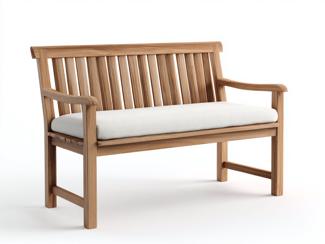 Panche da giardino-Legno-Tessuto-142x64x88 cm-Rovere caldo-Beige-Moderno