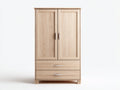 Armadio - Legno Massello - 110x56x184 cm - Legno Naturale Chiaro - Stile Moderno Minimal