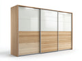 Armadio - Legno Massello-MDF - 238x67x218 cm - Bianco-Quercia Naturale - Stile Moderno Scandinavo