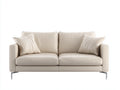 Divano a due posti - pelle sintetica-metallo - 222x87x76 cm - avorio - minimalista moderno