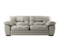 Divano a due posti - pelle sintetica - 216x92x80 cm - grigio chiaro - moderno imbottito