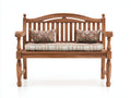 Panche da giardino-Legno-Tessuto-145x60x103 cm-Marrone-Beige-Verde-Rosso-Vintage con cuscino seduta