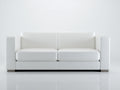 Divano a due posti - pelle sintetica - 205x87x74 cm - bianco - minimalista moderno