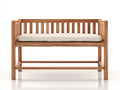 Panche da giardino-Legno-Tessuto-130x52x78 cm-Marrone chiaro-Beige-Nordico con cuscino seduta