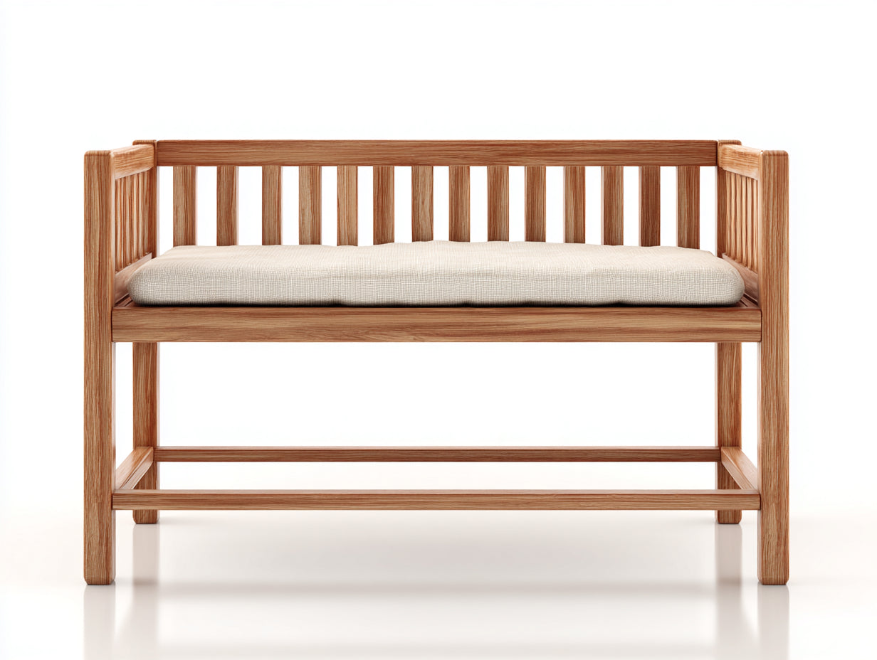 Panche da giardino-Legno-Tessuto-130x52x78 cm-Marrone chiaro-Beige-Nordico con cuscino seduta