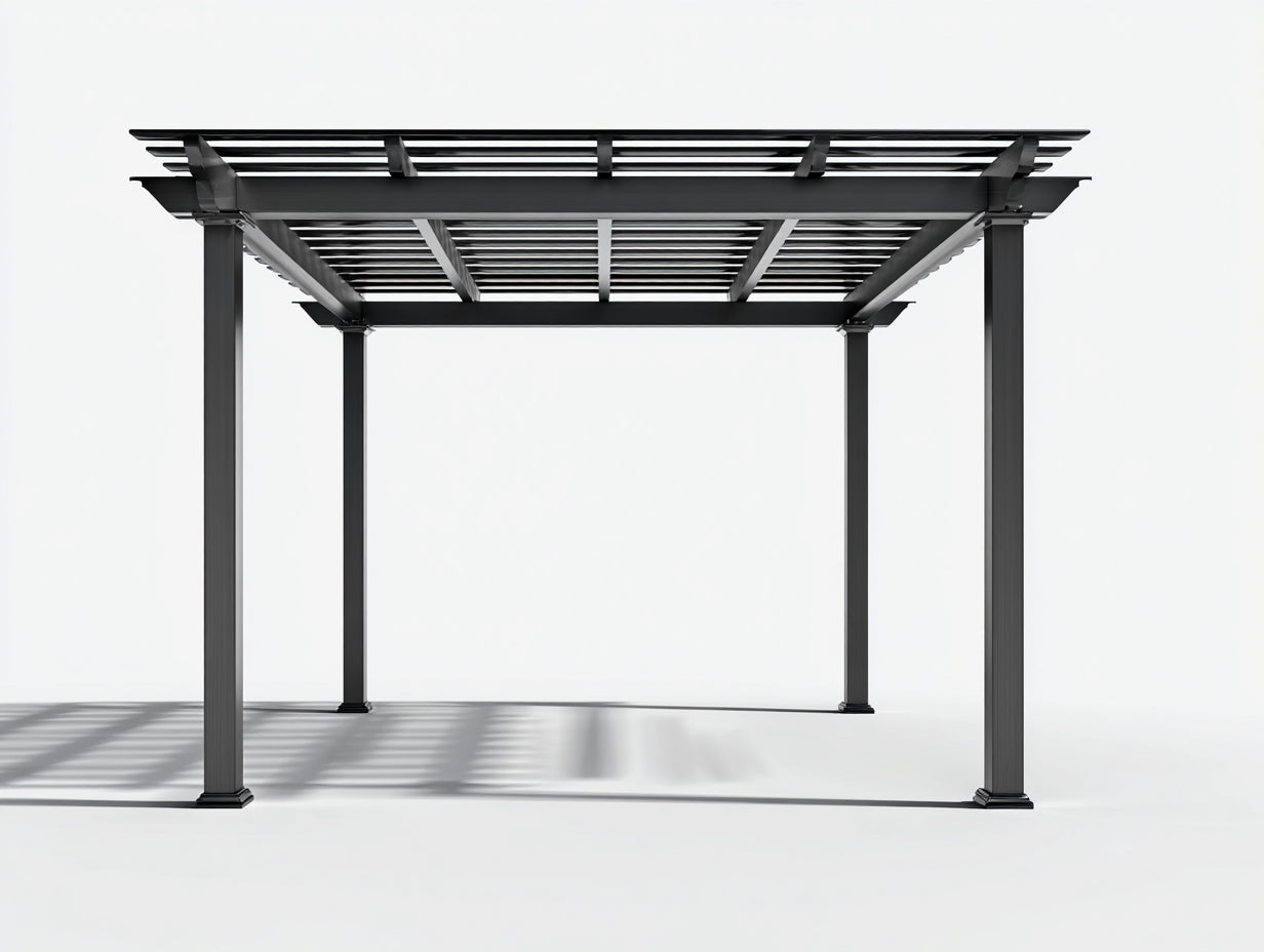 Pergola da giardino-Metallo-410x320x255 cm-Nero-Elegante