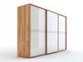 Armadio - Legno Massello-MDF - 240x67x216 cm - Quercia-Bianco - Stile Moderno Scandinavo