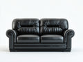 Divano a due posti - pelle sintetica - 210x90x82 cm - nero - classico